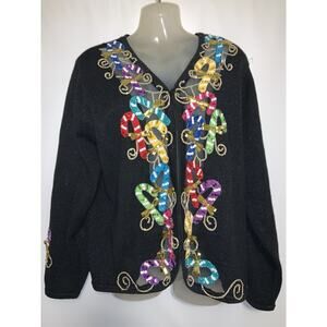 Design Options Philip Jane Gordon Christmas Holiday Cardigan Sweater XL